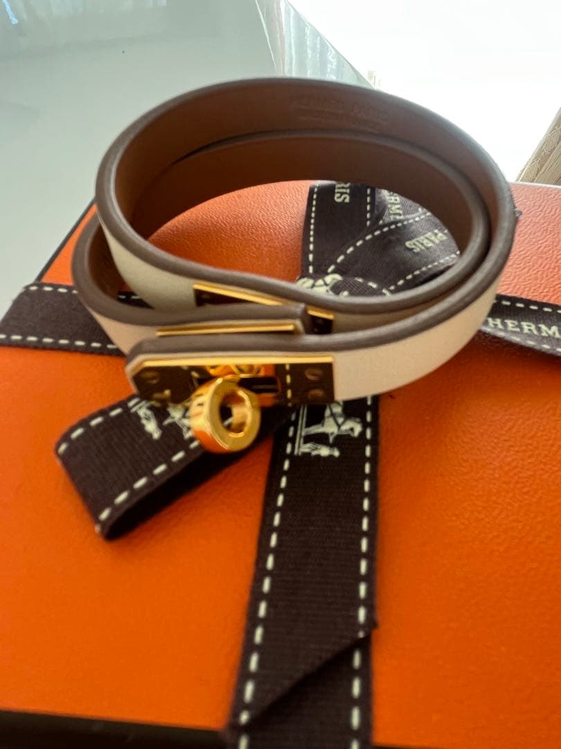 エルメス　HERMES レザーブレスレット　ミニケリー　ドゥブルトゥール