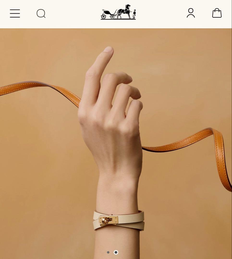 エルメス　HERMES レザーブレスレット　ミニケリー　ドゥブルトゥール