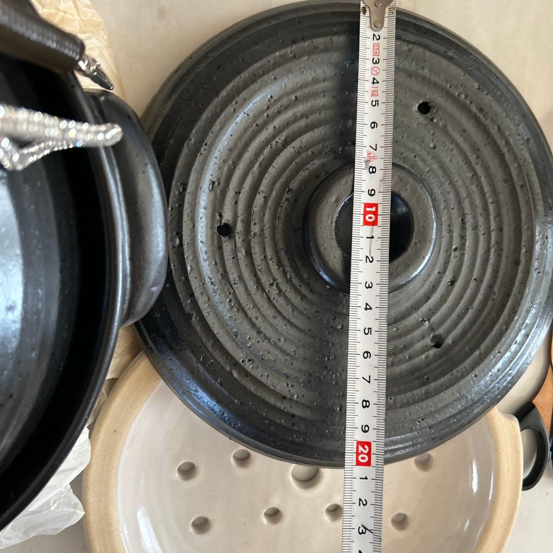 陶器製 土鍋 4.5人　蒸し器付き