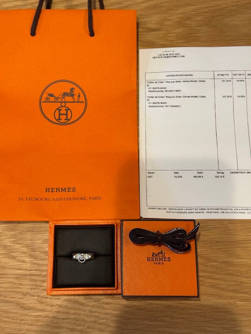 美品 HERMES コリエドシアン リング　55号