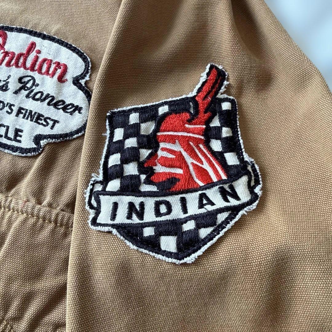 希少 Indian Motocycle ジャケット M レザー襟 刺繍