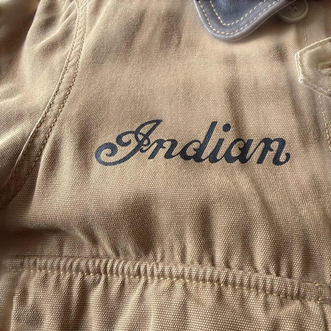 希少 Indian Motocycle ジャケット M レザー襟 刺繍