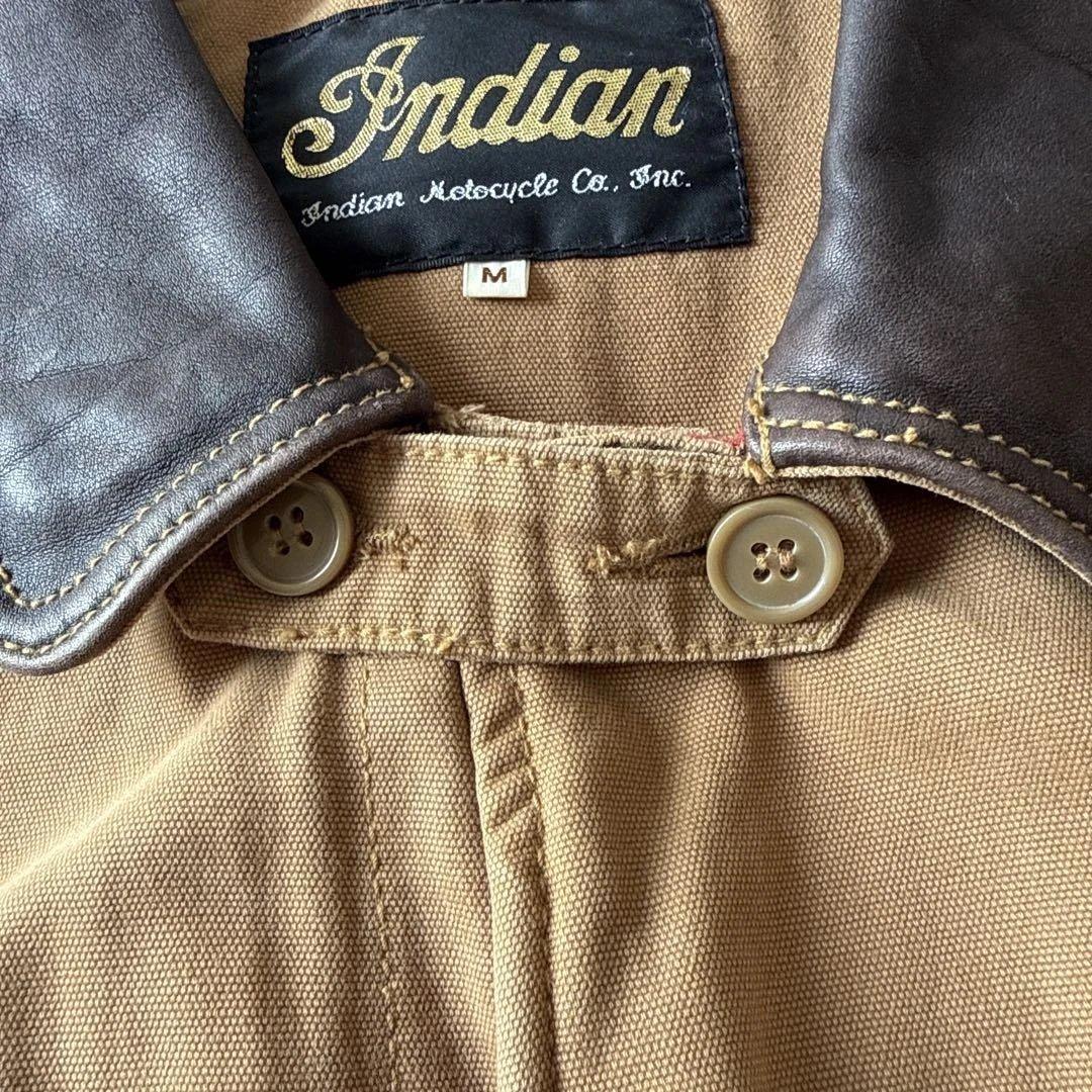 希少 Indian Motocycle ジャケット M レザー襟 刺繍