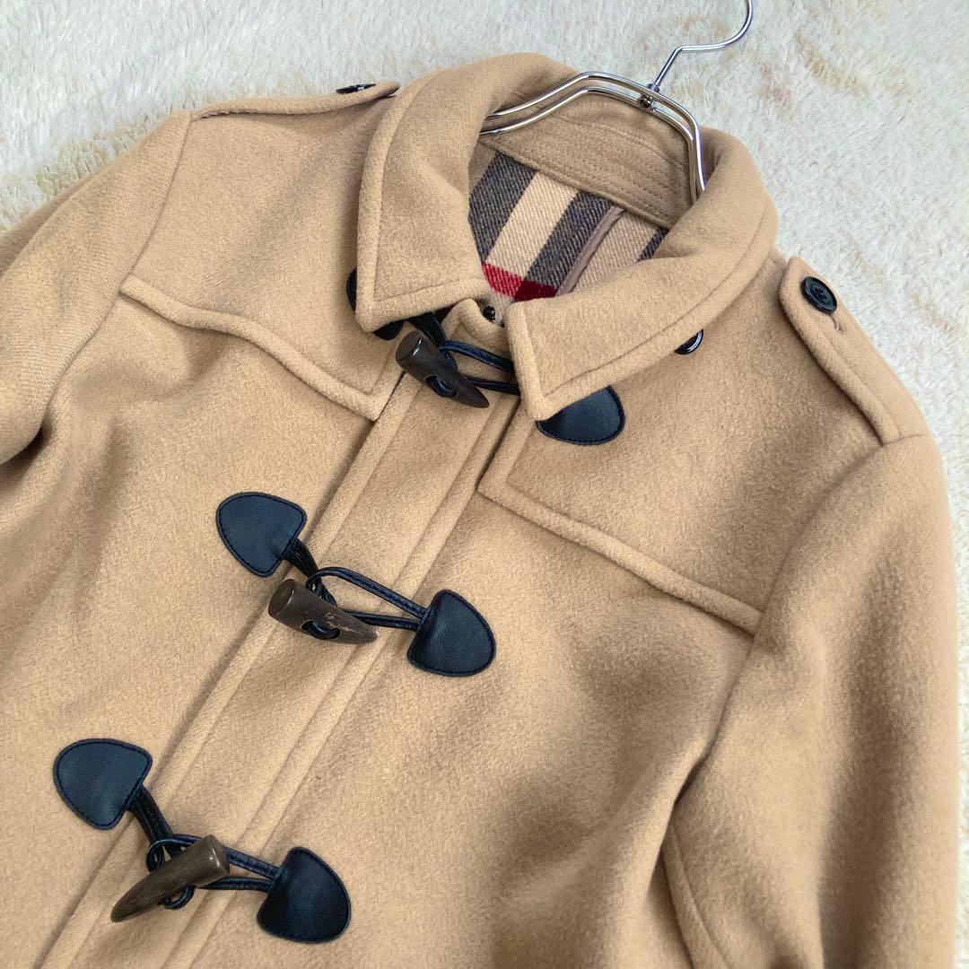 美品✨BURBERRY　ダッフルコート　メガチェック　ベージュ　牛革　三陽商会
