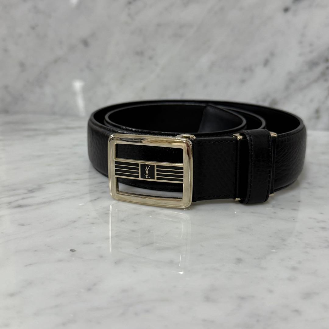 美品 Yves Saint Laurent イヴサンローラン ベルト ブラック