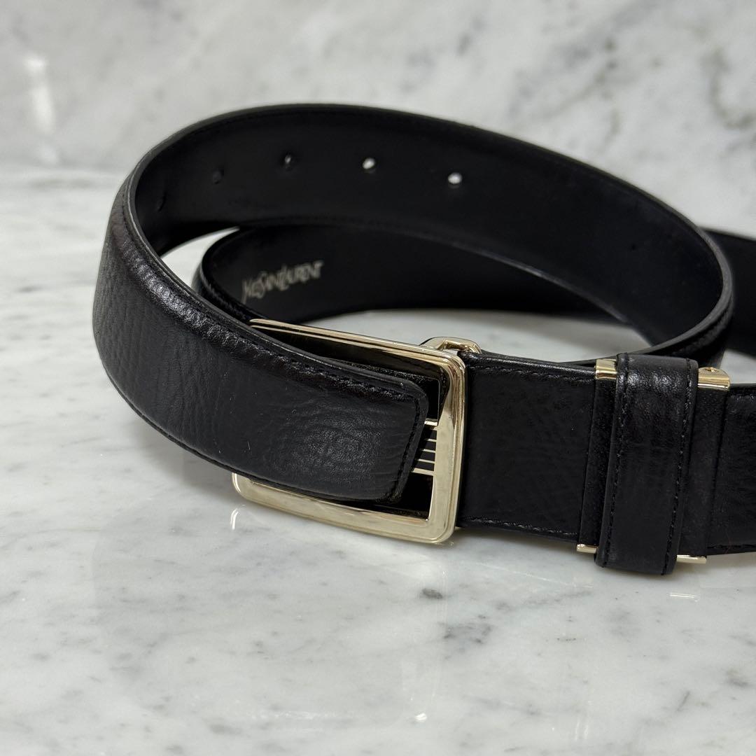 美品 Yves Saint Laurent イヴサンローラン ベルト ブラック