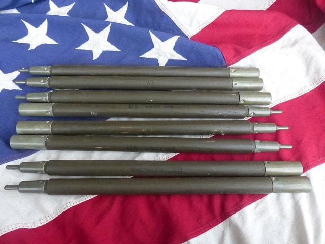 ＝専用＝　1968” 米軍実物 ナム戦 デッド!　テントポール　8本セット 軍幕