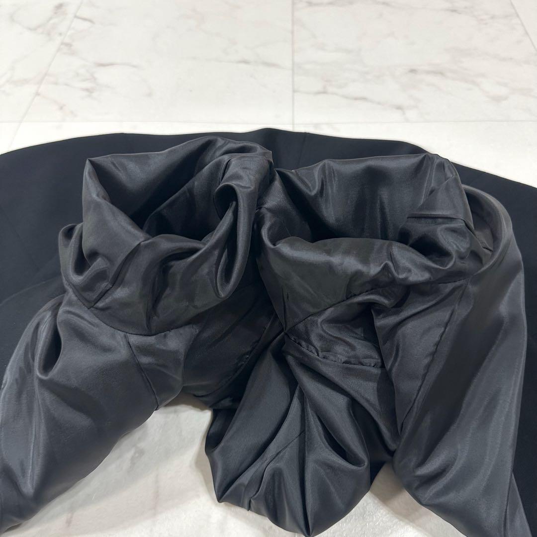 【美品】INDIVI ノーカラー　セットアップ ブラック　ストレッチ　L〜XL