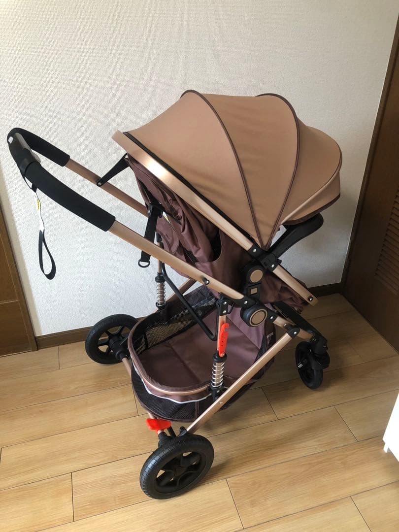 【極美品】ブラウン　ベビーカー　折りたたみ式
