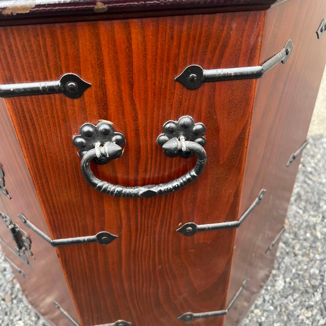 希少　アンティーク　李朝家具　八角箱　帽子入れ 収納箱　韓国美術