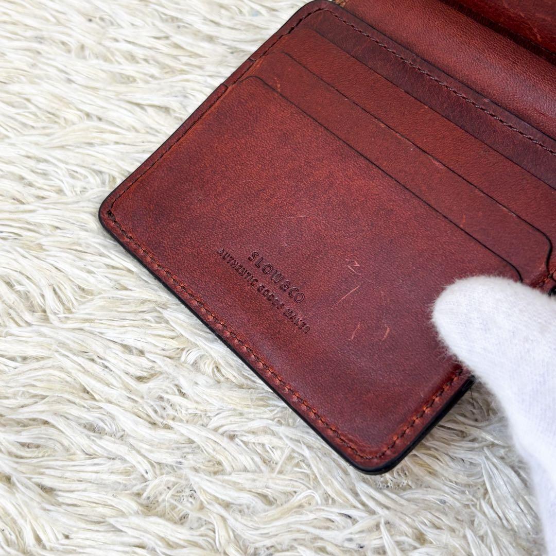 【美品】スロウ ミニウォレット ハービー 二つ折り財布 ブラウン メンズ