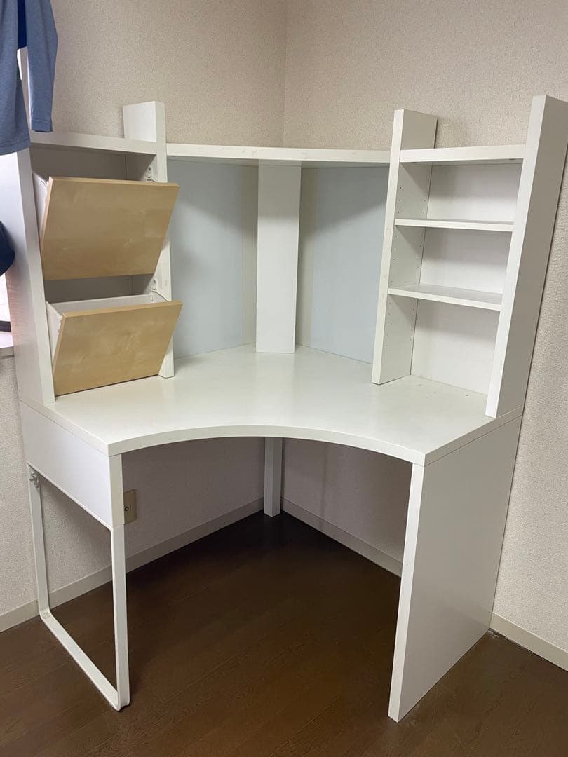 値下げ　IKEA ミッケ　コーナーデスク　ホワイト