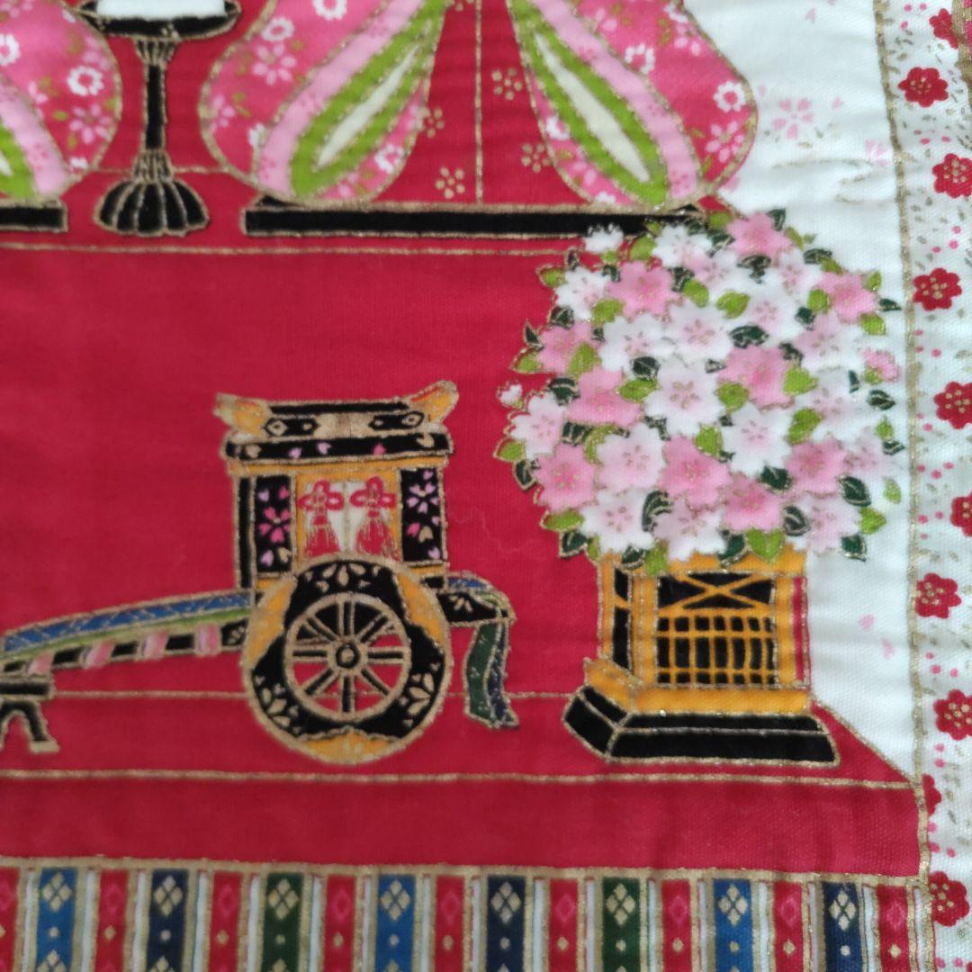 ❤お雛様のパネル（ピンク系）パッチワークキルトタペストリー❤ ハンドメイド