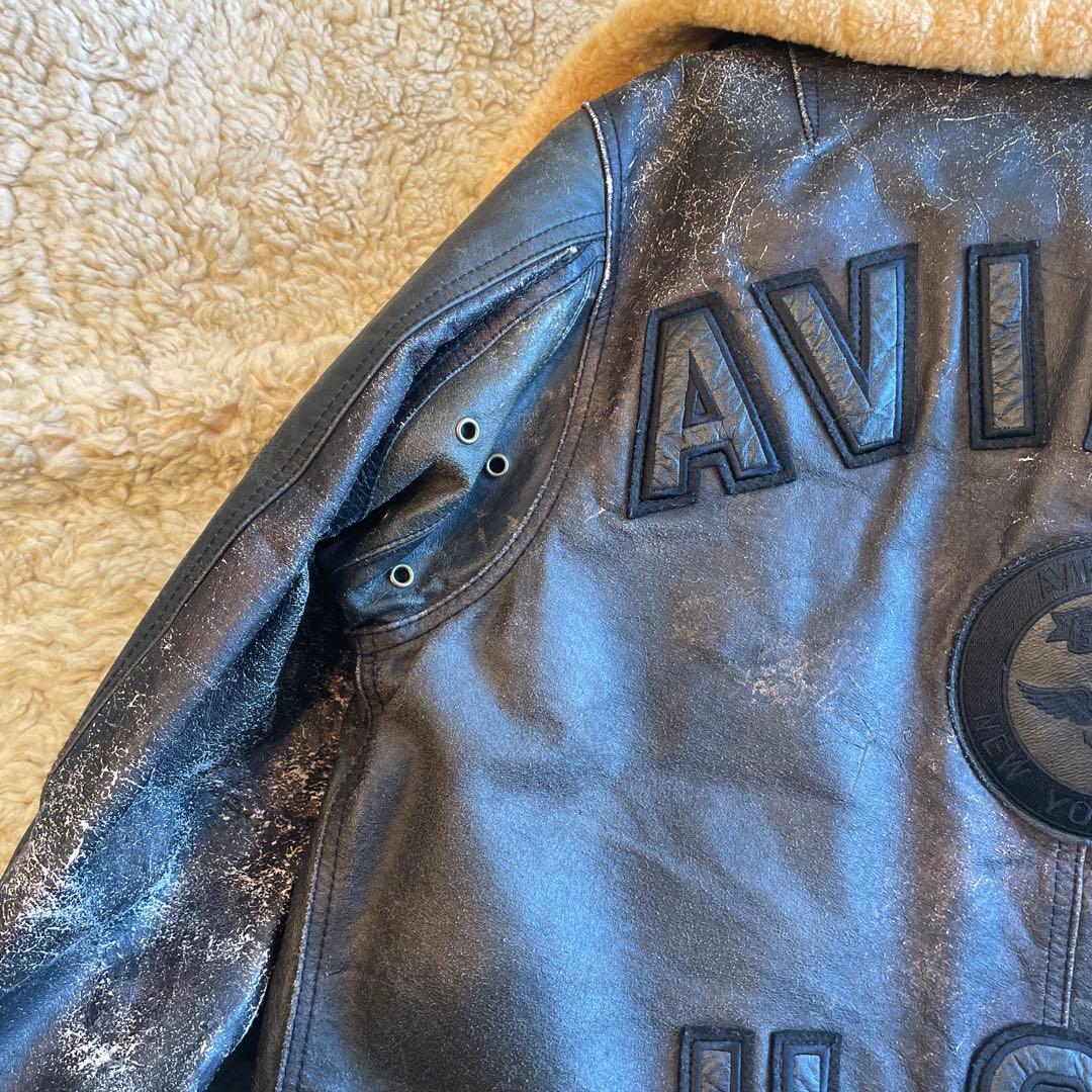 ビンテージAVIREX USA ブラックレザー ジャケット