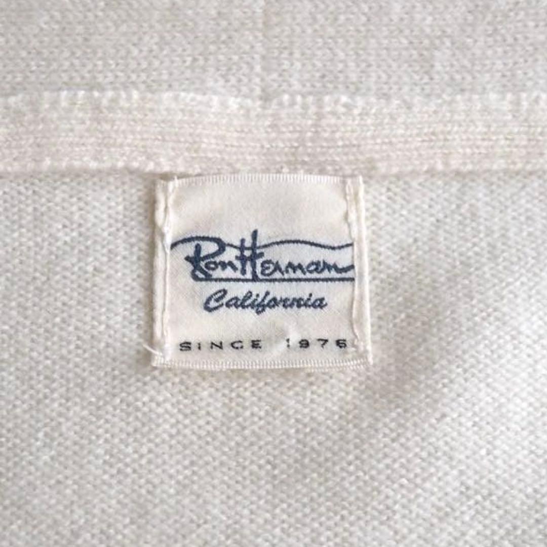 Ron Herman エルボパッチ付き カシミヤ カーディガン アイボリー L