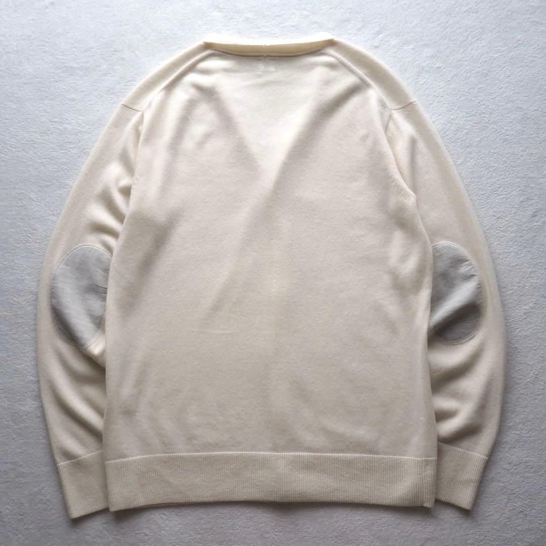 Ron Herman エルボパッチ付き カシミヤ カーディガン アイボリー L