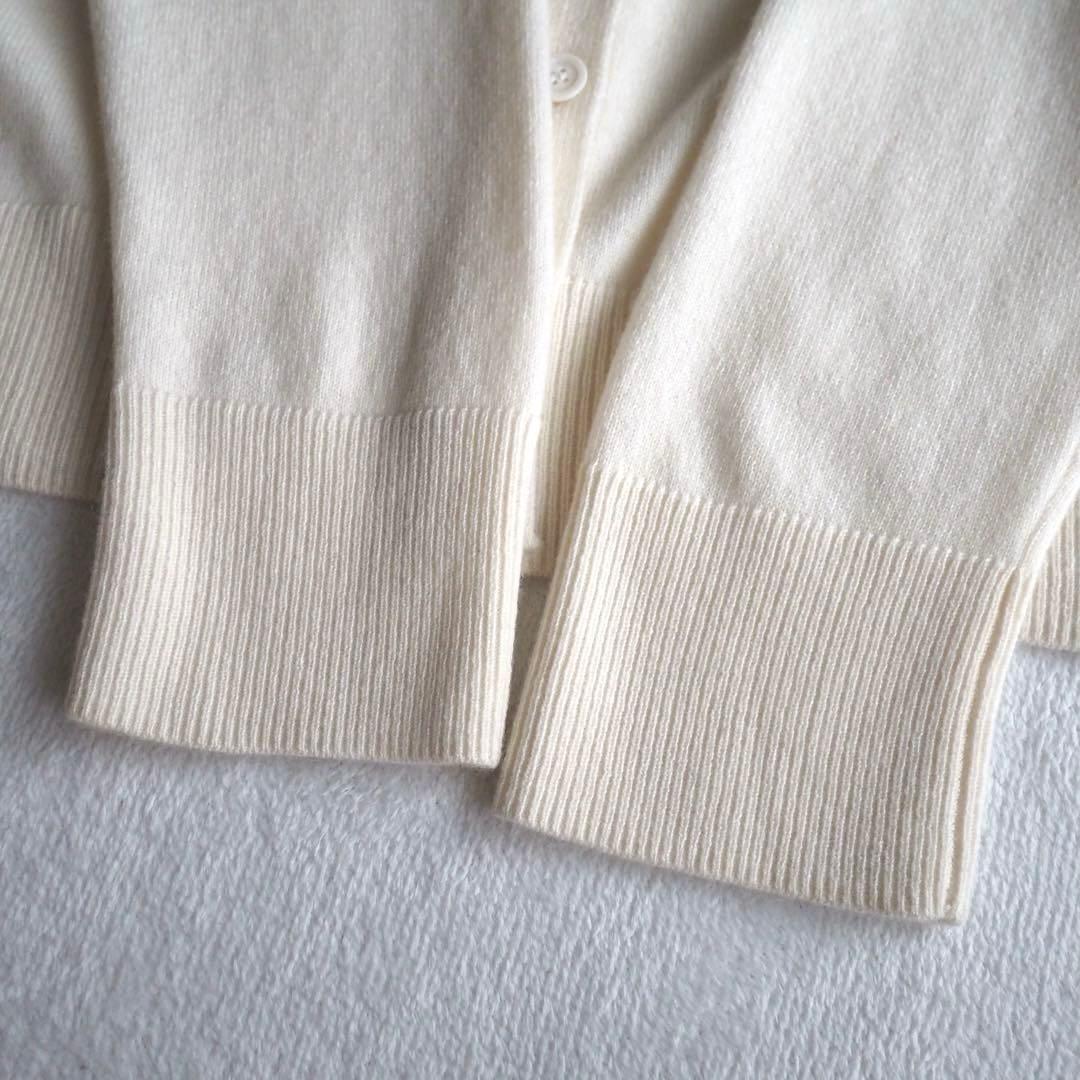 Ron Herman エルボパッチ付き カシミヤ カーディガン アイボリー L