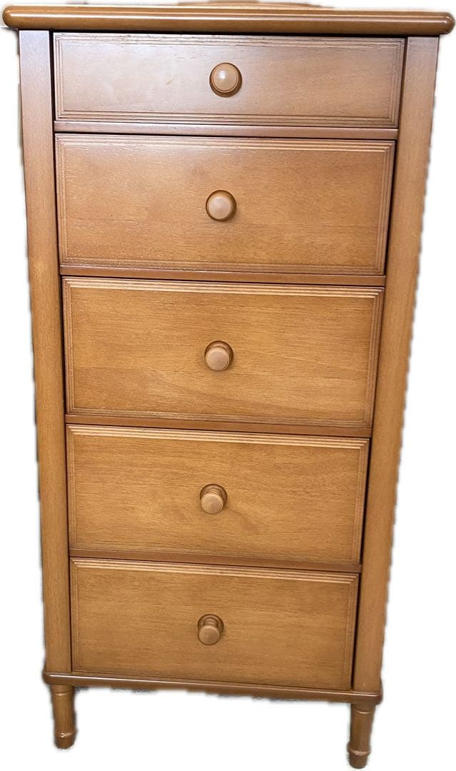 【美品】マルニ　ナチュラルウッド 5段チェスト コンセント付き　キレイ