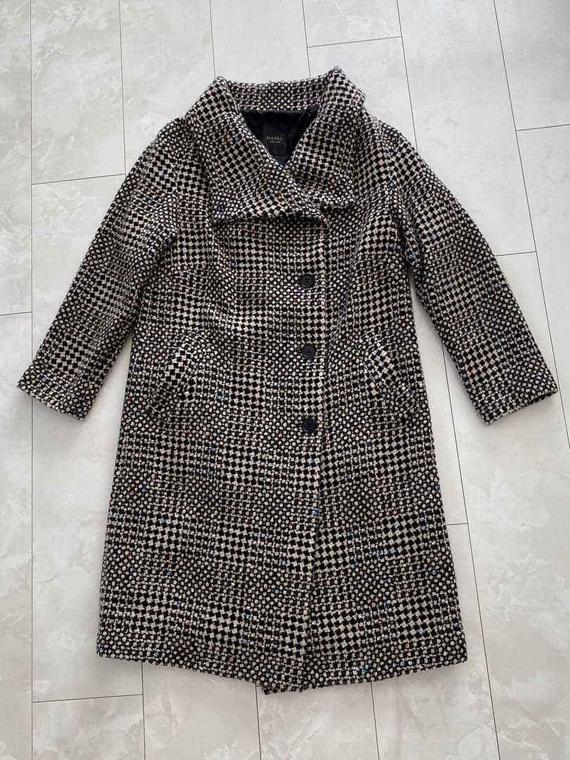 DAMA チェック柄ロングコート
