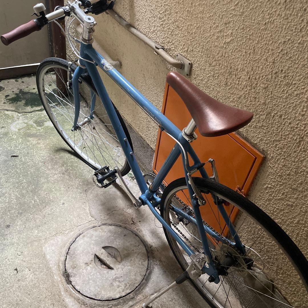 青いシティサイクル アルミフレーム