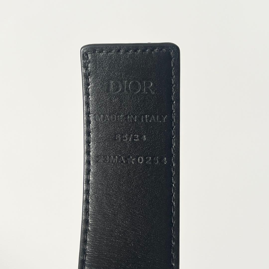 ディオール　ベルト　オブリーク　ギャラクシー　CDロゴ　レザー　黒　85/34