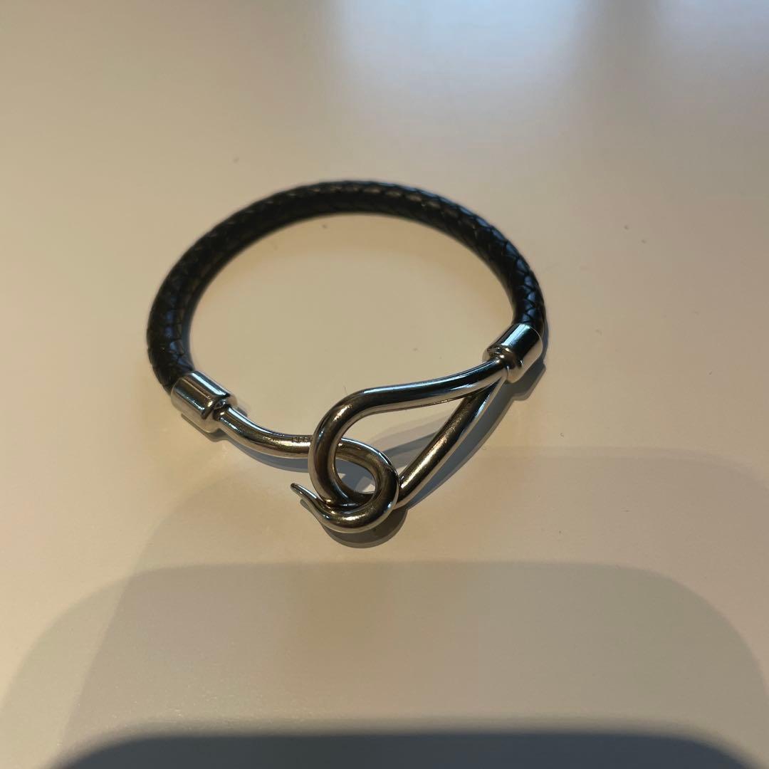 HERMESレザー ブラック ブレスレット