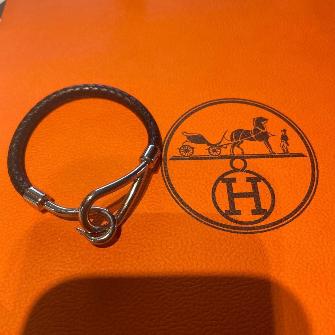 HERMESレザー ブラック ブレスレット
