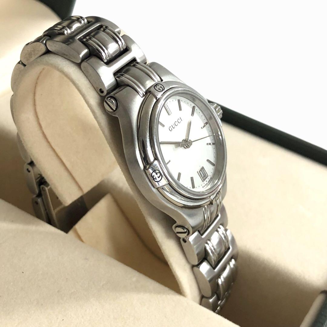 GUCCI グッチ デイト 9040L SS クォーツ腕時計 稼働品