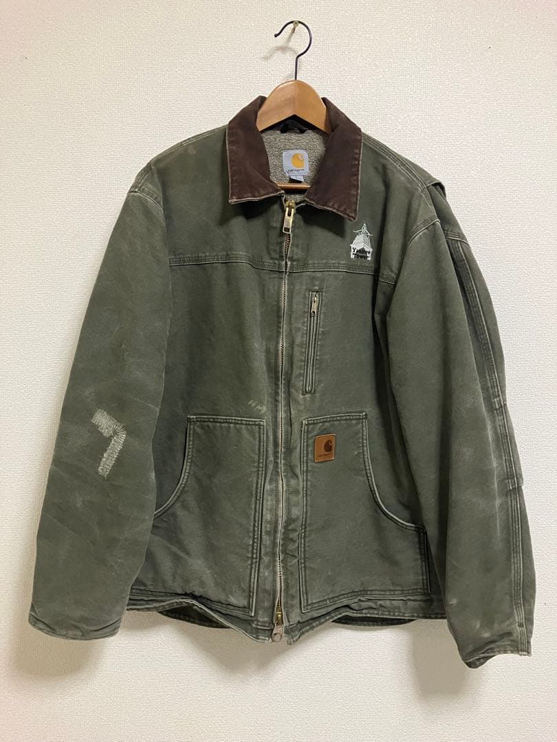 carhartt 短丈 リッジコート 企業ロゴ アーミーグリーン