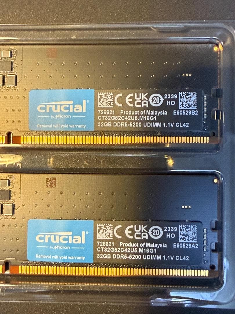Crucial 64GB (32GBx2) DDR5-5200 メモリ