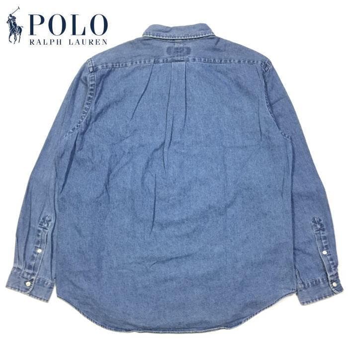 美品 ＸＬ ラルフローレ インデイゴ 長袖シャツ デニムシャツ ヴィンテージ
