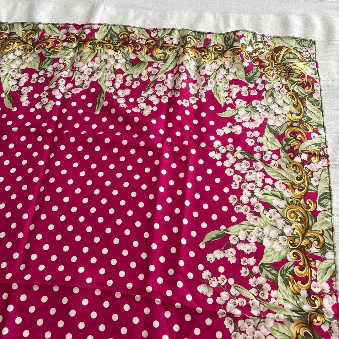 Christian Dior スカーフ　スズラン　水玉　クリスチャンディオール