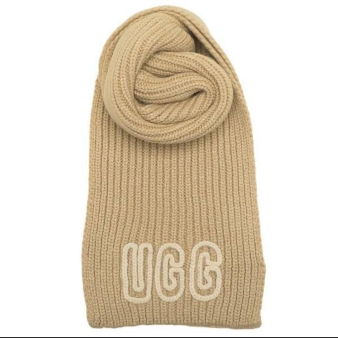 UGG チャンキー クラフテッド リブ スカーフ ニットマフラー ベージュ