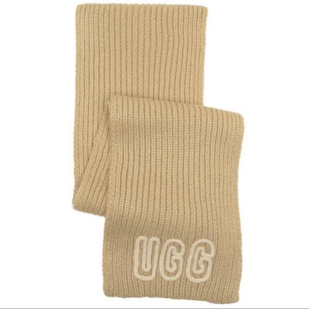 UGG チャンキー クラフテッド リブ スカーフ ニットマフラー ベージュ