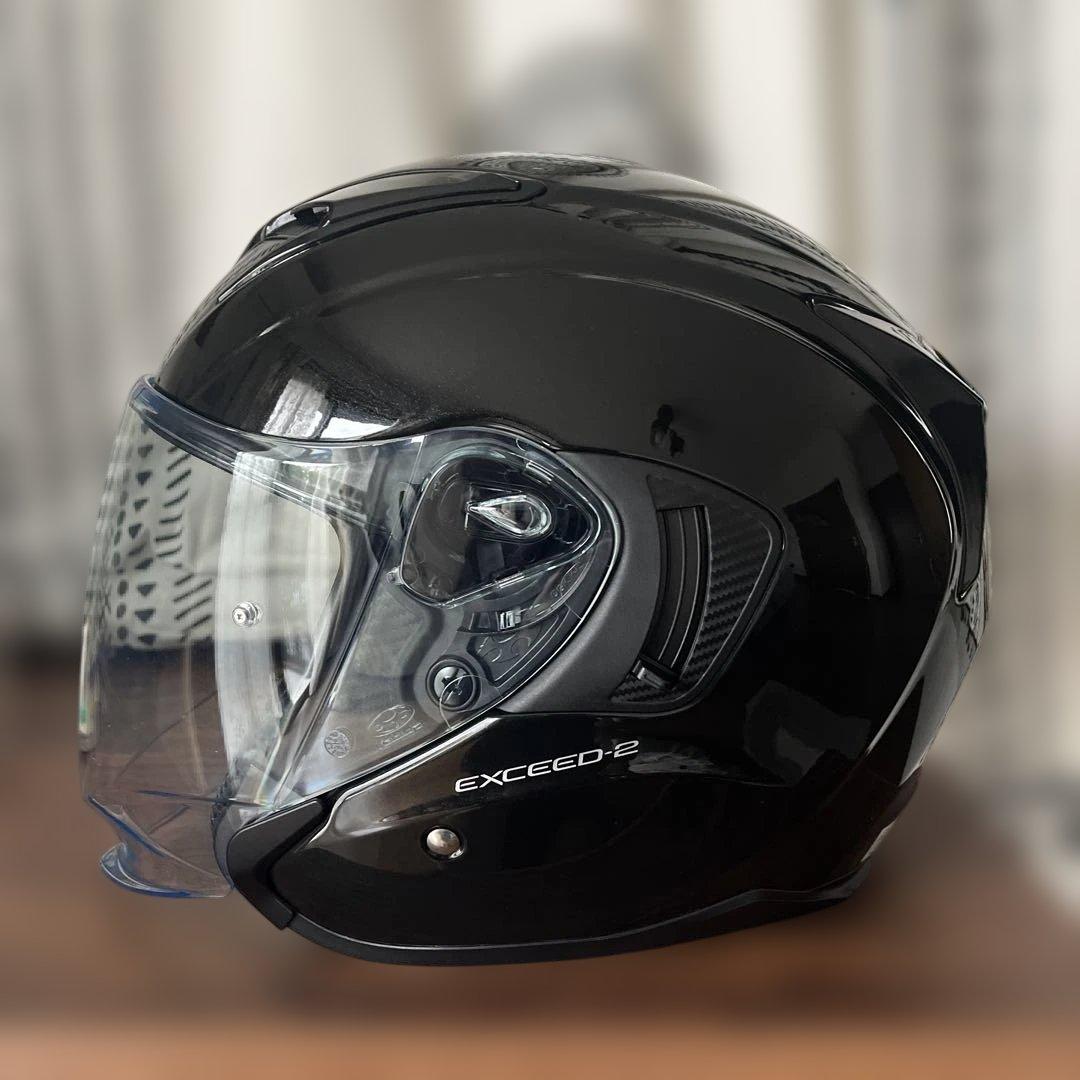 揚げ Kabuto Exceed 2 ブラック ジェットヘルメット