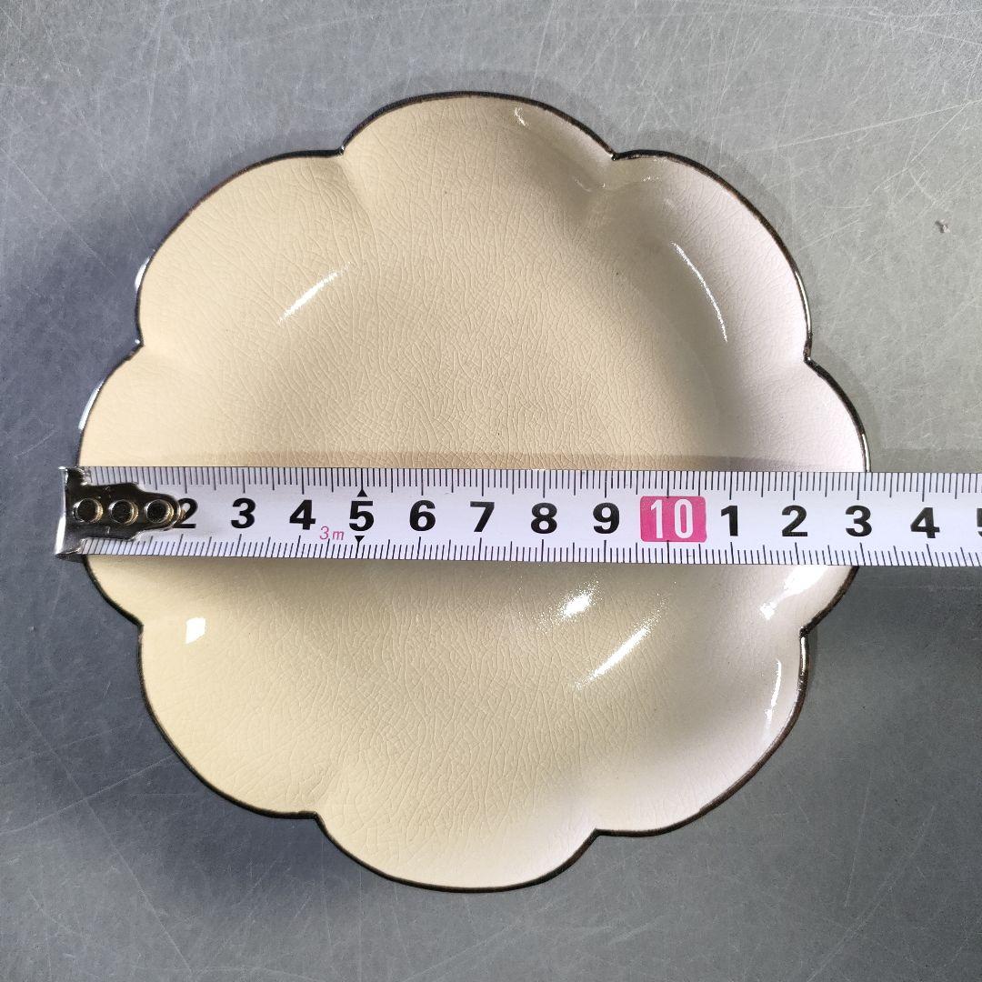 A1259-2/平安竹泉 造/花形銘々皿5客/向付/飾皿/菓子皿/盛皿/懐石道具
