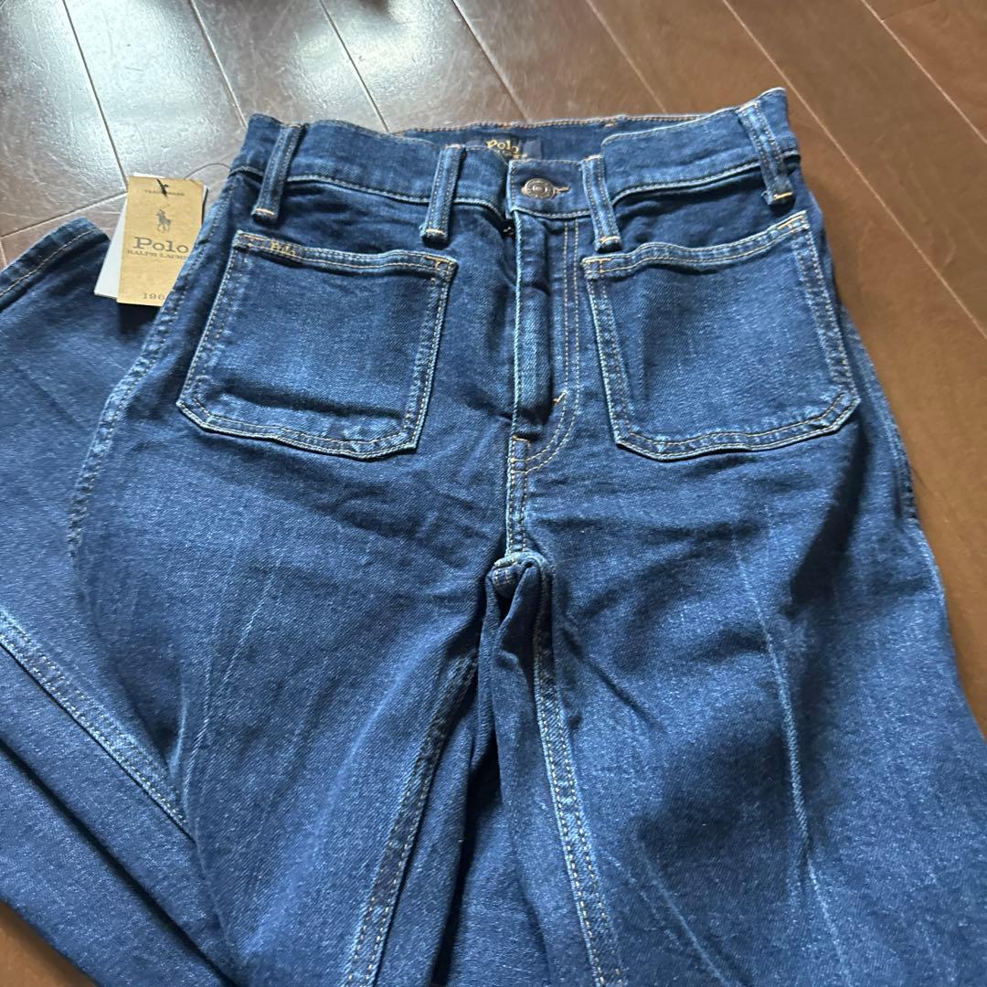 ラルフローレン　ダークブルー ストレートデニム新品ブーツカット　レディース XS