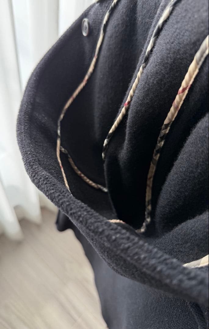 BURBERRY バーバリー　黒 ヘリンボーン　ダッフルコート