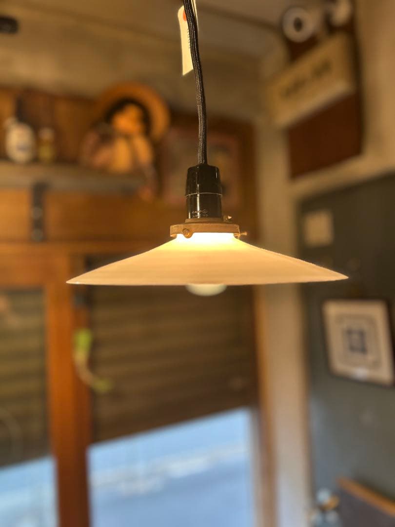 大正ロマン ミルクガラス ペンダントライト 23cm 昭和レトロ