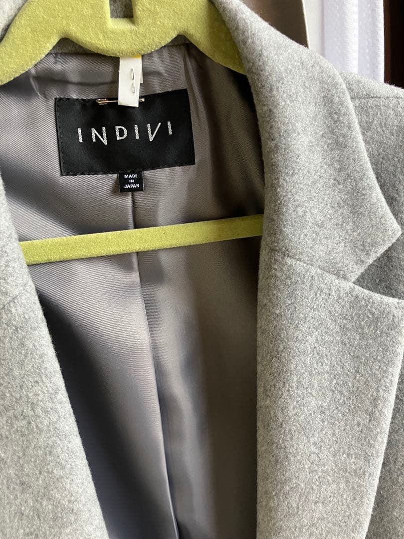 INDIVI グレー チェスターコート S 05サイズ