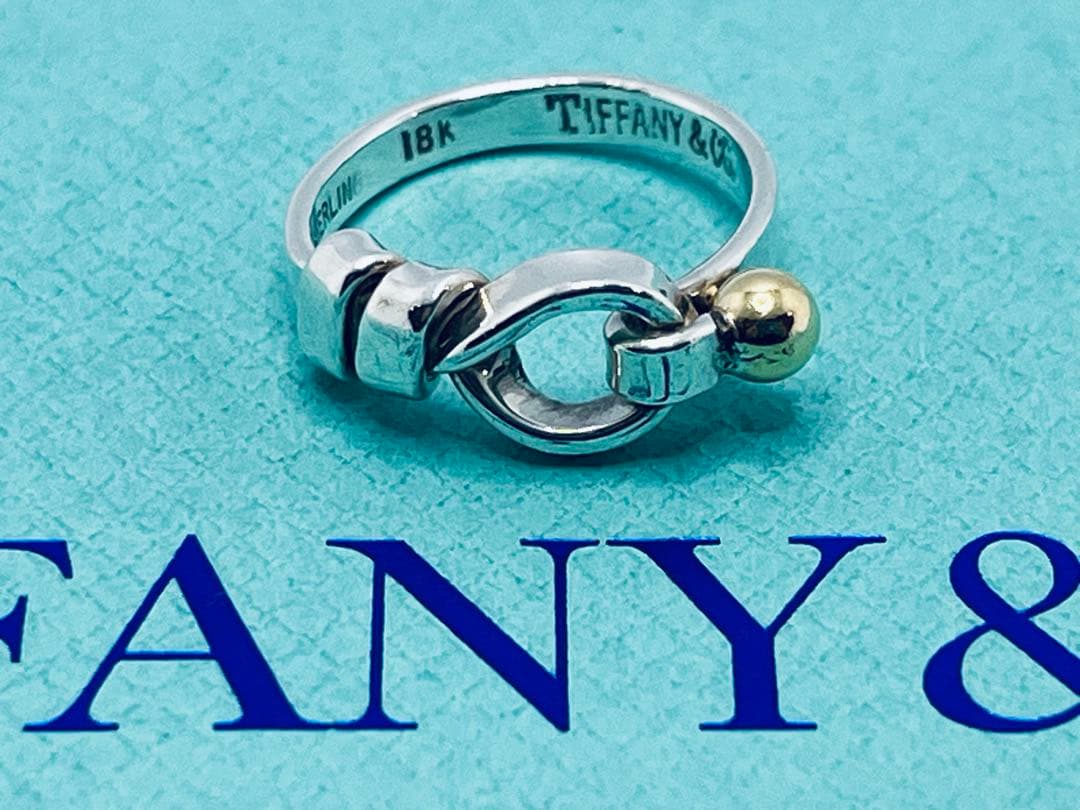 c888 ティファニー　フック&アイ　リング　K18 750/925 約7.5号