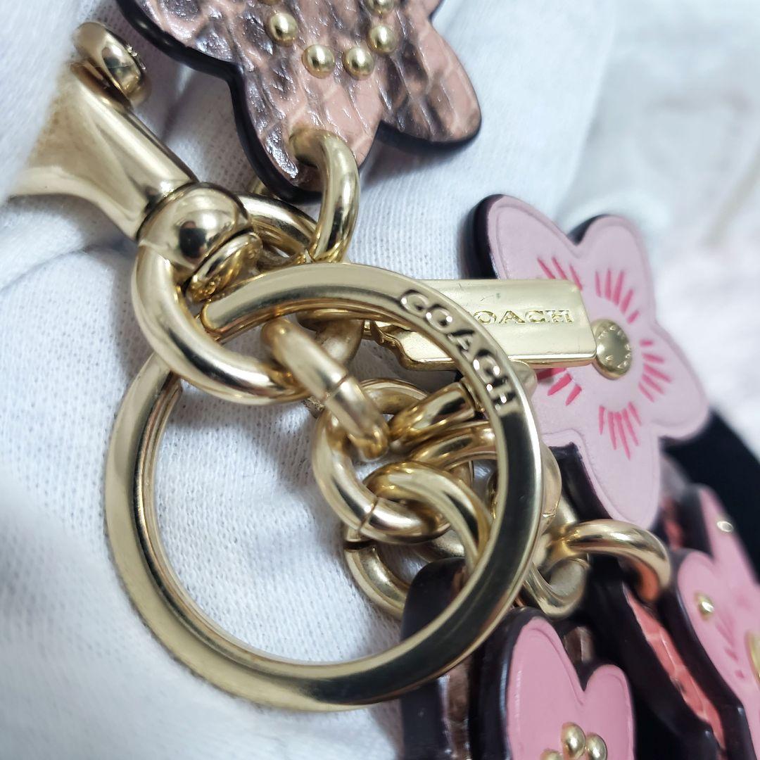 COACH コーチ ティーローズ さくら レオパード キーホルダーキーリング美品