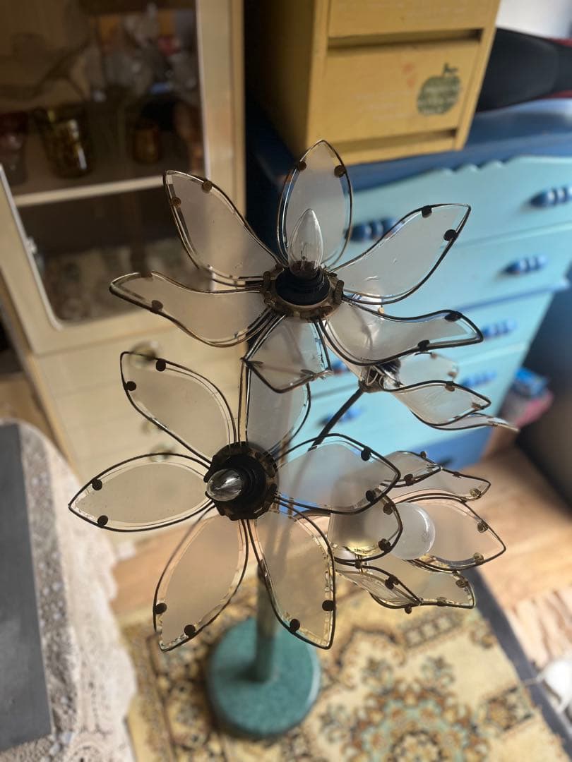 フロアスタンドライト インテリア 花型 アンティーク ランプ