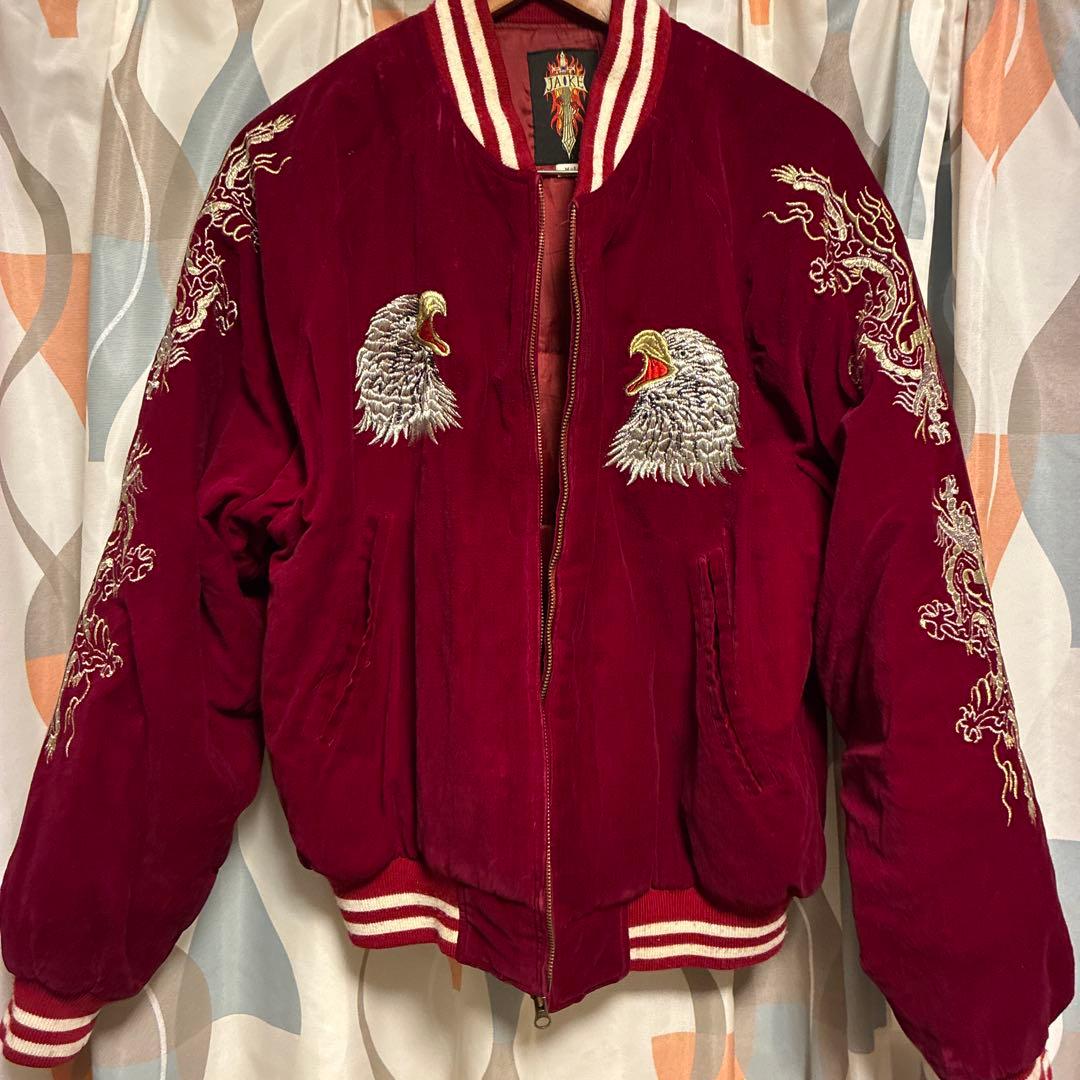 JAKE 赤　スカジャン 横須賀　別珍　ベロア