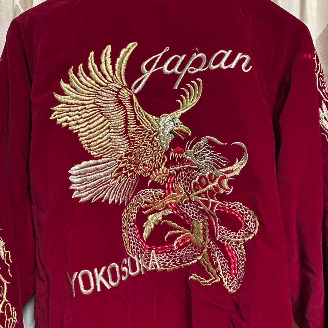 JAKE 赤　スカジャン 横須賀　別珍　ベロア