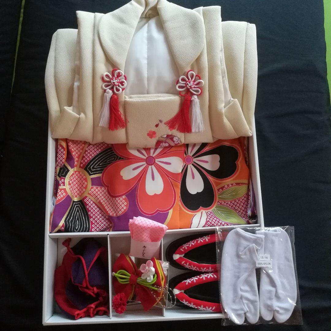 七五三　女の子　3歳　着物フルセット　レトロモダン