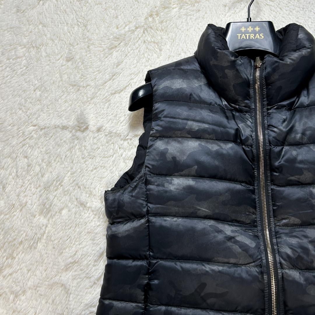 美品✨タトラス ダウンベスト リバーシブル カモフラ柄 ブラック M 軽量