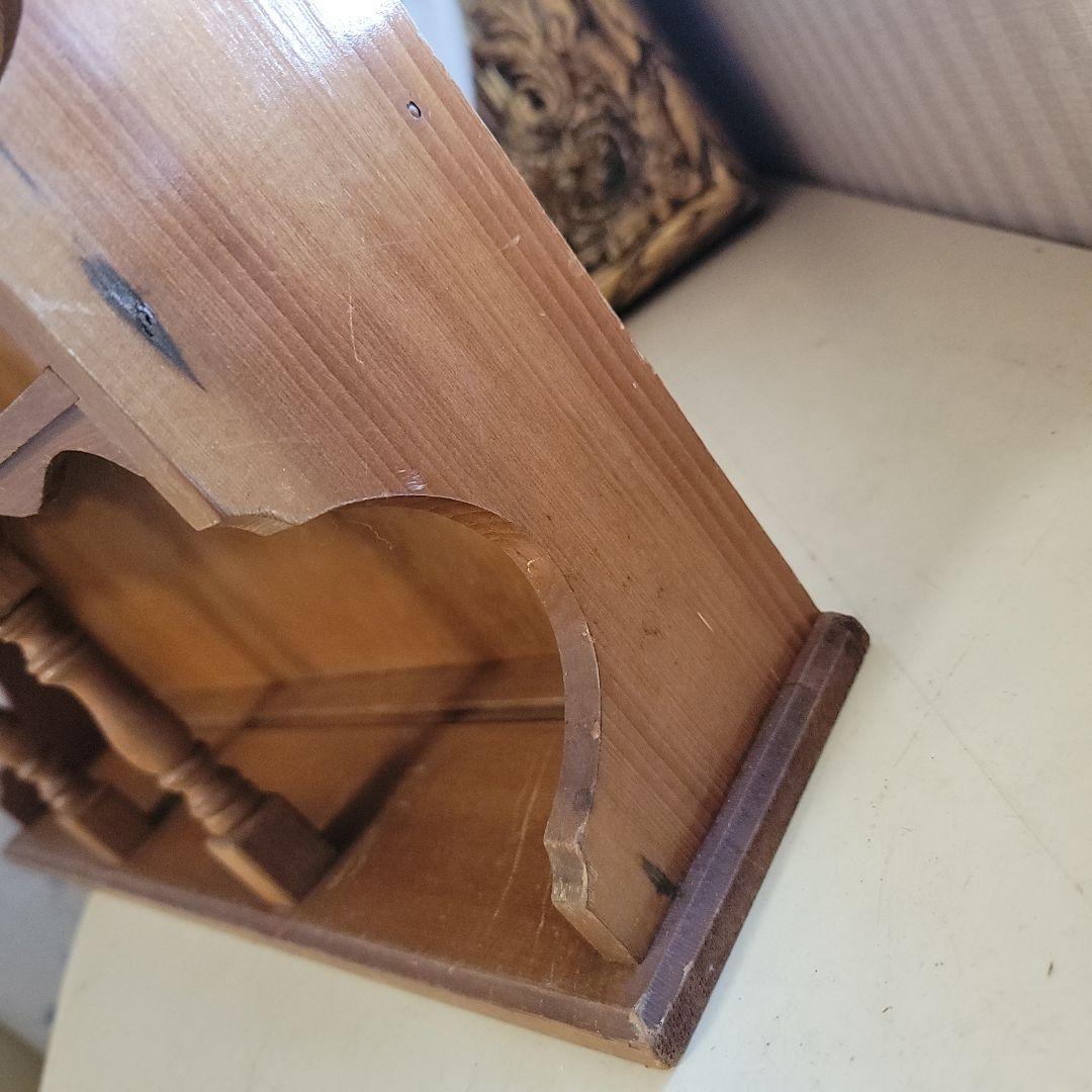 ナチュラルウッドの オープンシェルフ 　飾り棚　4段　アンティークレトロ