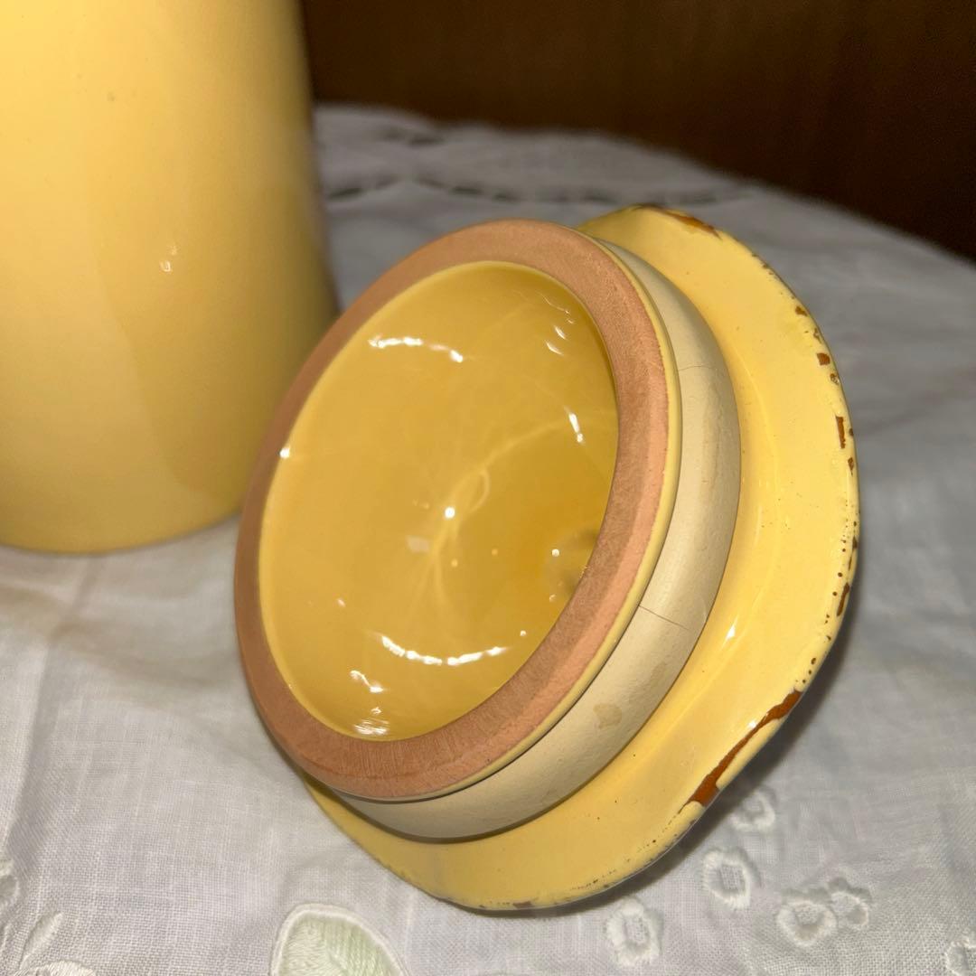 ZONA Vietri ヴィエトリ 3 キャニスター バタークリーム色イタリア製