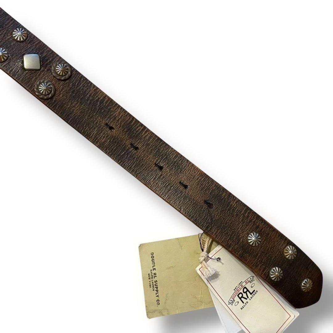 RRL スタデッドベルト ロングホーン イタリア製 30 希少 タグ付き